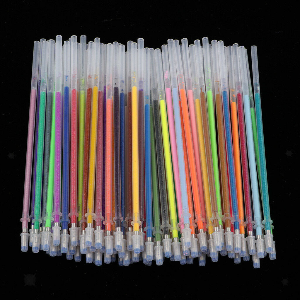 200x Colorful Gel Pen Refills Markers Writing Stationery Kids Painting