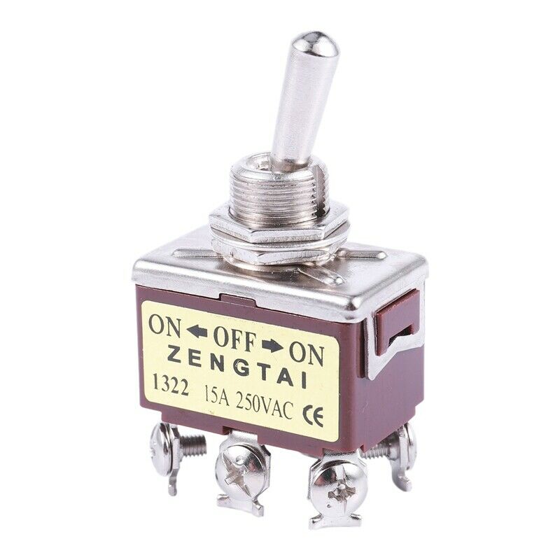 AC 250V 15A 6 Pin DPDT On/Off/On 3 Position Mini Toggle Switch S4W3W3