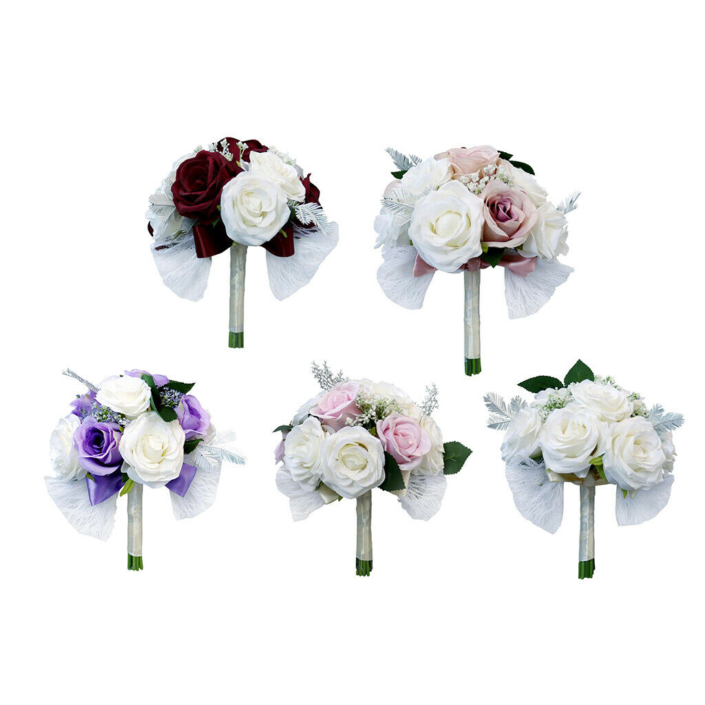 Rustic Half Ball Wedding Bridal Artificial Flower Bouquet White