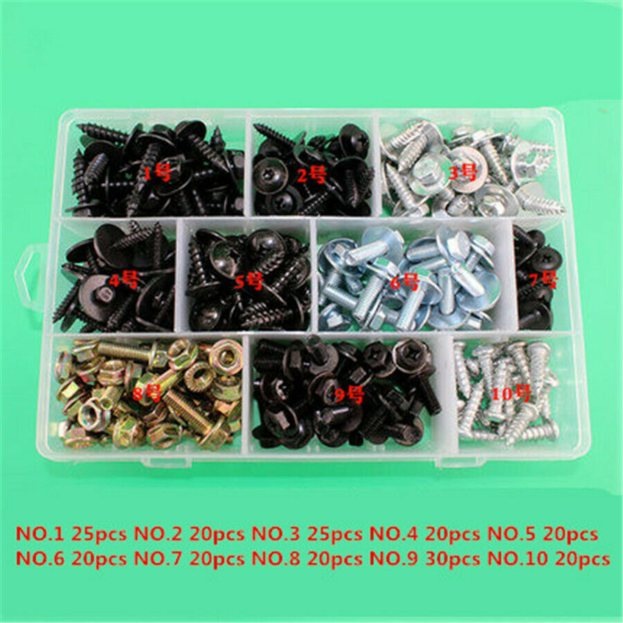 220Pcs Mixed Car Fender Screws M4 M5 M6 Rivet Fastener cross self tapping Screws
