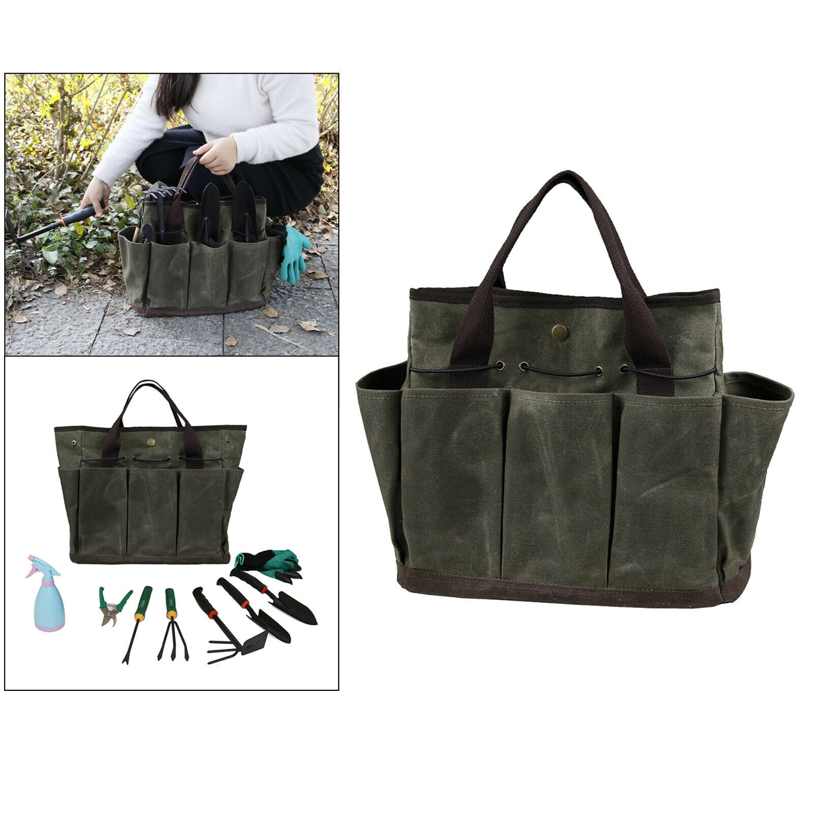 Gardening Tote Bag Garden Tool Bag with Pockets Garden Tote Organizer Bag