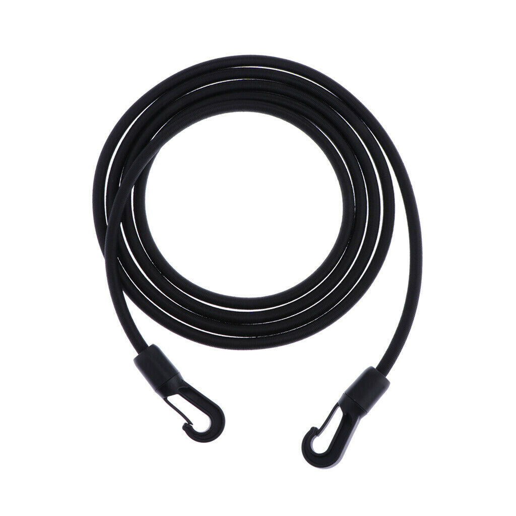 2X 8mm Heavy Duty Rubber Bungee Cord Rope Elastic Lanyard with Hooks Clips 2.5m