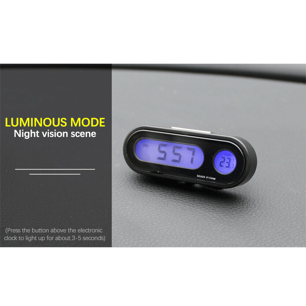 Digital Temperature Clock-Vehicle Thermometer LED Display Clock Backlight