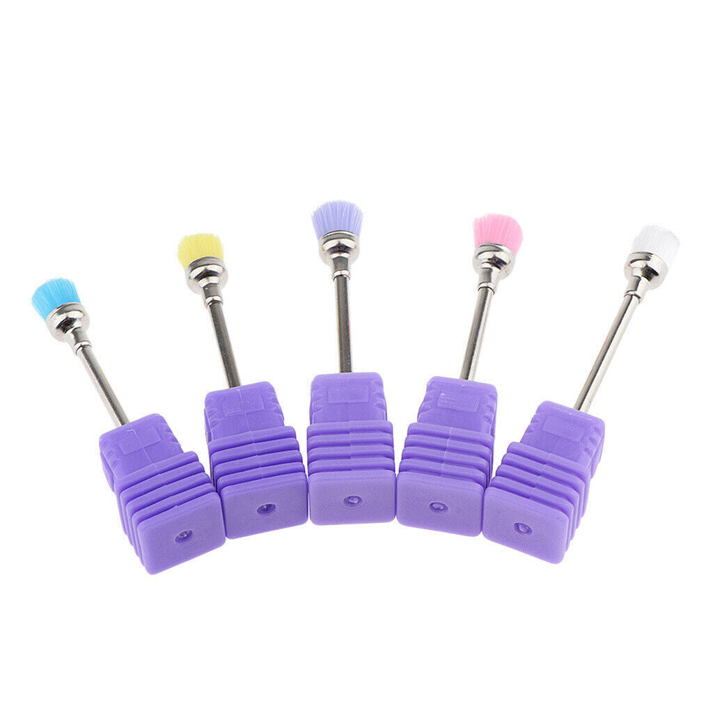 5pcs/set Salon Fingernail Polishing Nail Grinding Head Clean Mini Brush