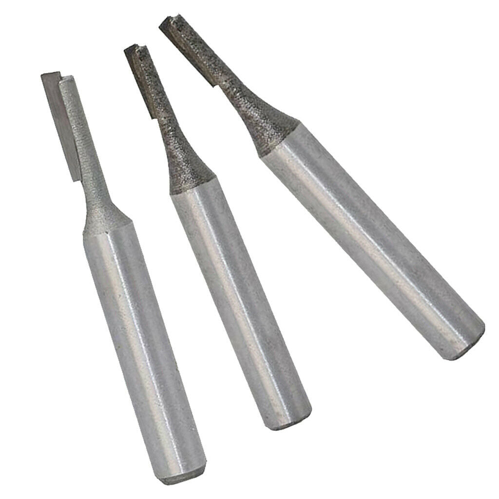 3PCS 1/4 Shank Single Flute Straight Cutters, 1/4, 1/8, 5/32 Cut Dia