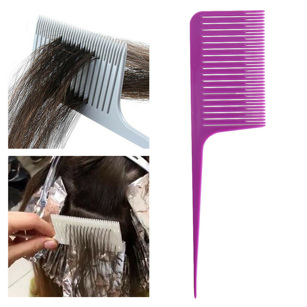 4x Professional Plastic Weave Highlighting Foiling Hair Comb Salon Combs