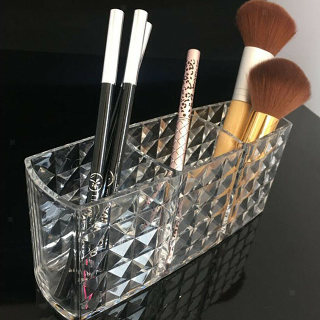 Makeup Organizer With 3 Make Up Brushes Pencil  Slots Large Capacity
