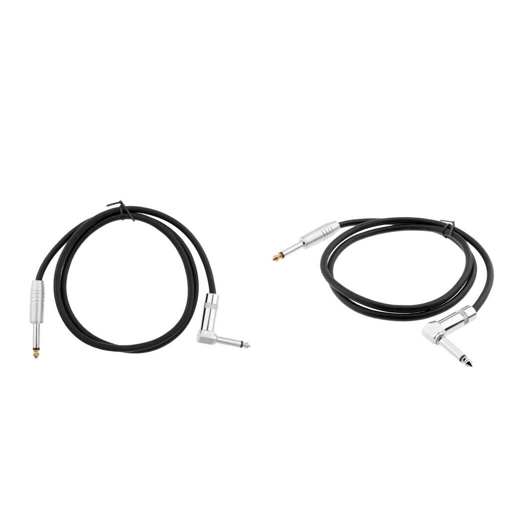 2Pieces 6.35mm 1/4 Inch TS Jack to 1/4 TS Jack Guitar Instrument Cable
