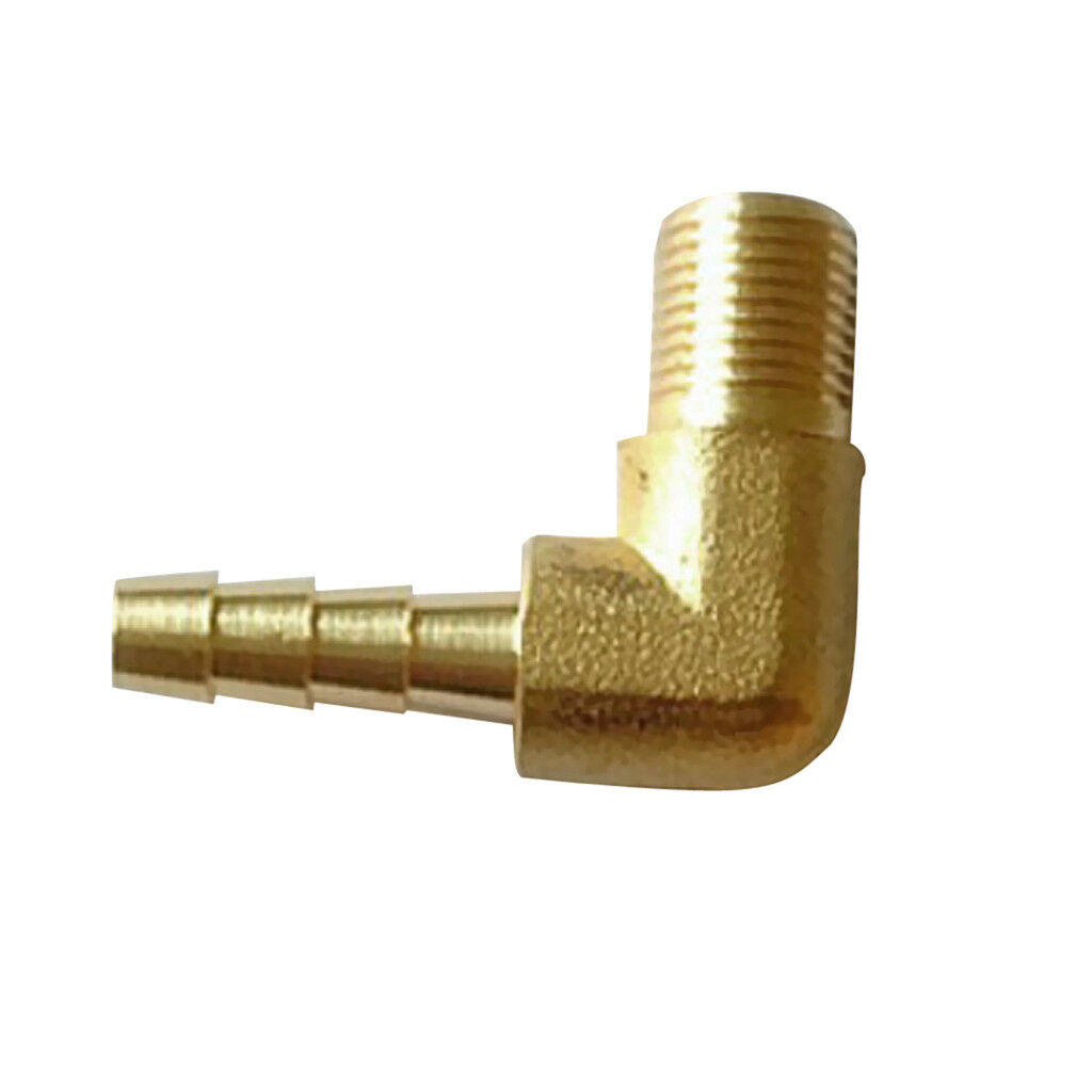 1/8'' BSP to 8mm Brass 90 Degree Male Elbow Barb Hose Tail Pipe Gas Fitting