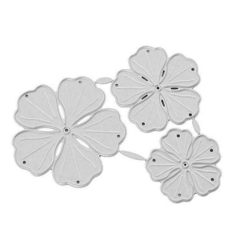 Three Flower Cutting Dies Stencil DIY Scrapbooking Album Stamp Paper Card Emboss