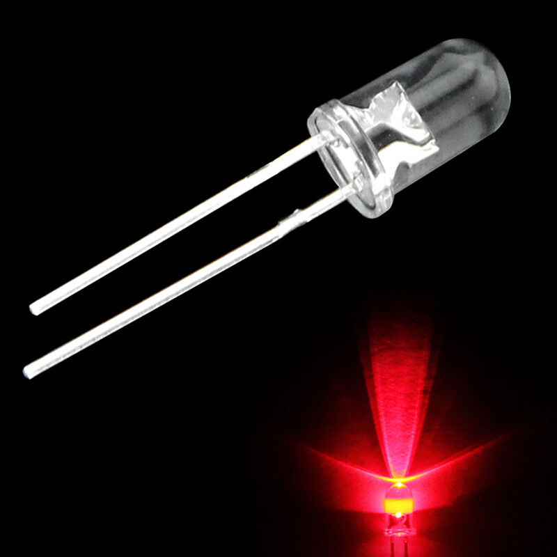 100PCS 5mm Red Round High Power Super Bright Water Clear LED Leds Lamp Bulb