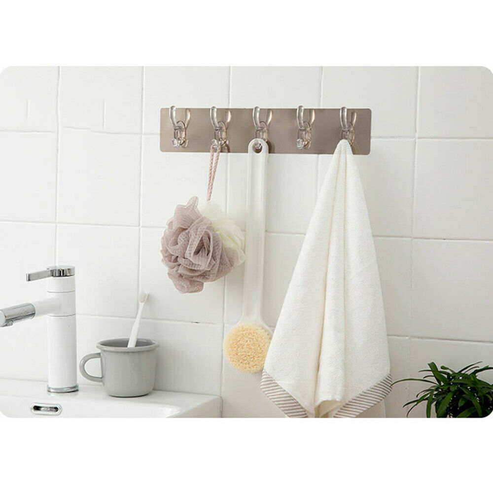 Self Adhesive Strong Sticky Hooks Heavy Duty Wall Seamless Transparent Hook UK