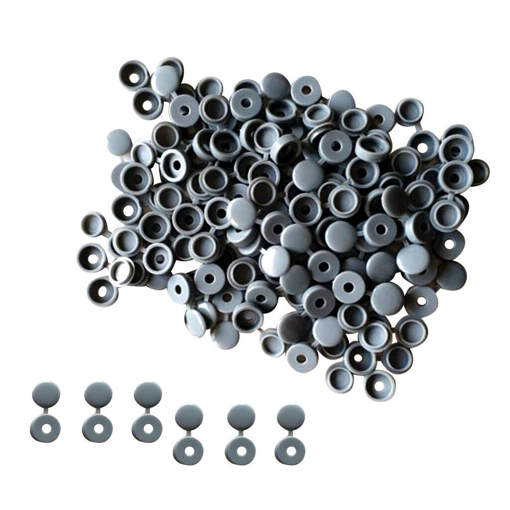 100 Pieces Plastic Hinged Screw Cover   for Car Home Furniture Decor Gray
