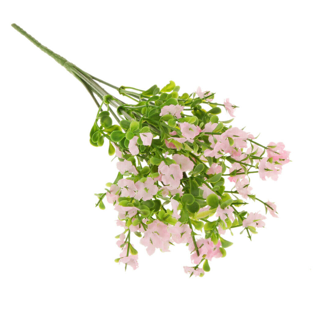 Set of 2, 7 Bundles Plastic Artificial Baby Breath Gypsophila Flower for Home