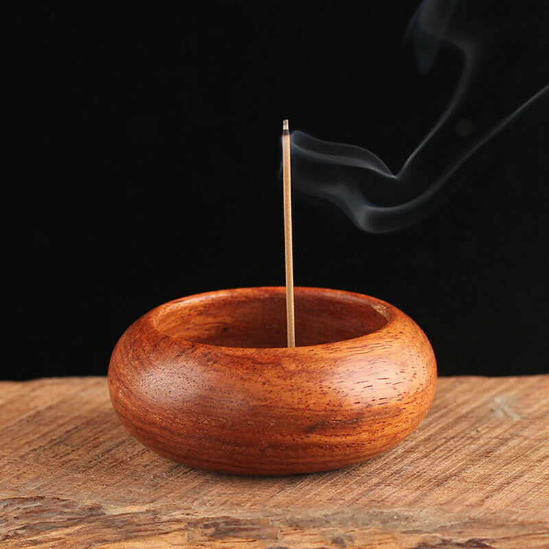 1Pcs Rosewood Incense Burner Stick Holder Bowl Shape Censer Home Decorati.l8