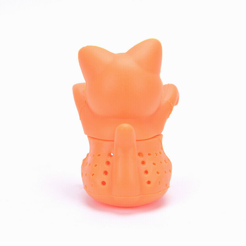 Tea Bag Leaf Herbal Spice Filter cat Shape SiliconeTea Infuser Strainers .l8
