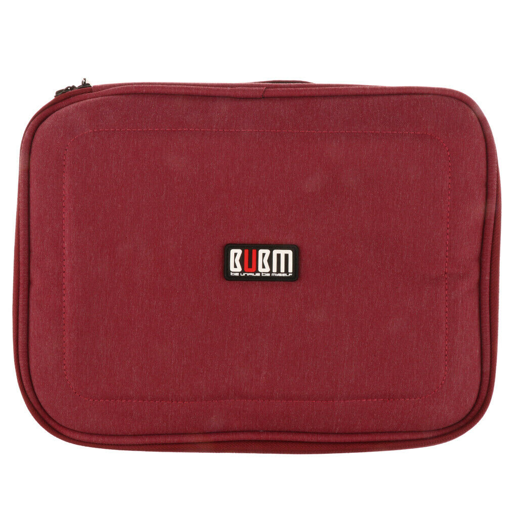 Soft Storage Bag Digital Accessories Case Mobile Power Headset Cable L red