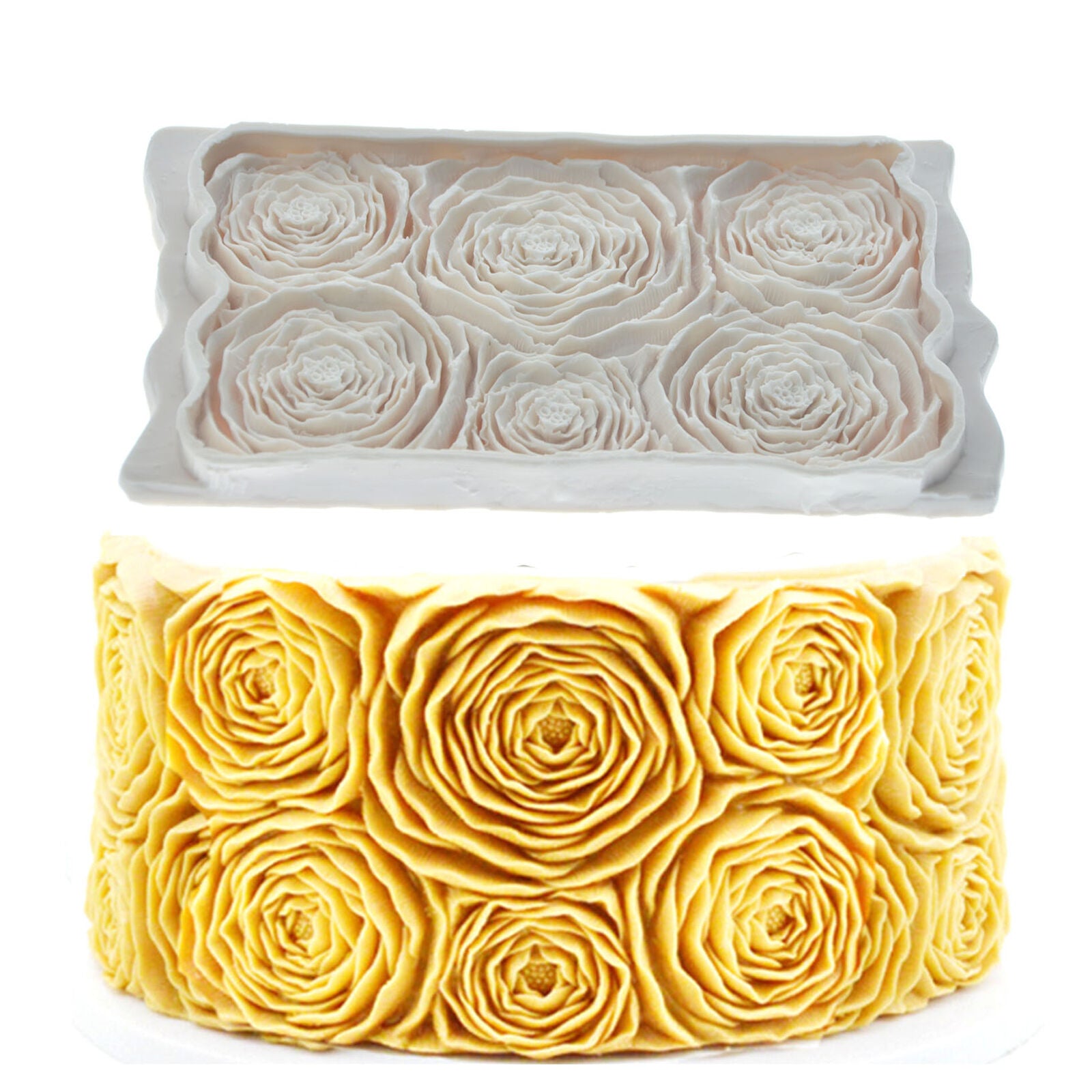 Rosette Ruffle Simpress Silicone Mold Leaf Flower Rose Fondant Sugarcraft Mould