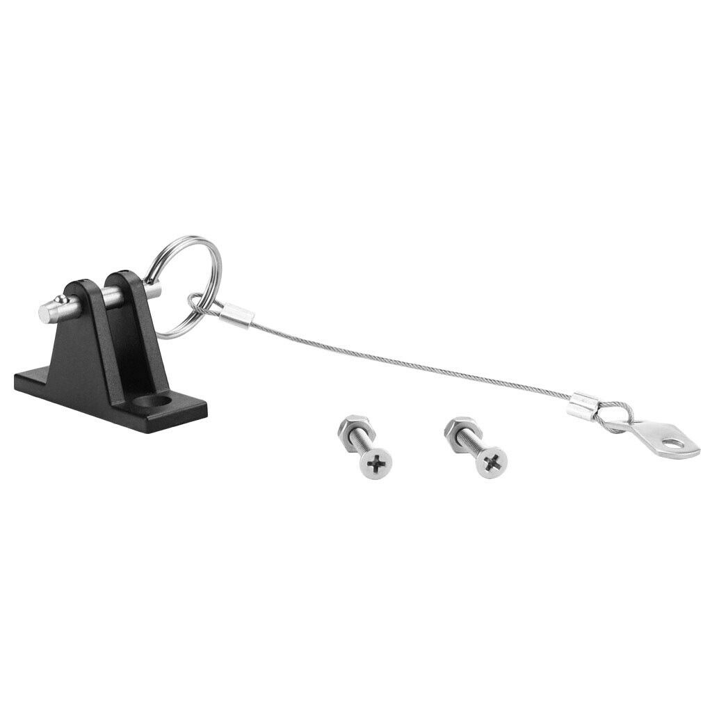 Black Nylon Boat Bimini Top Fitting with Quick Release Pin and Lanyard Set