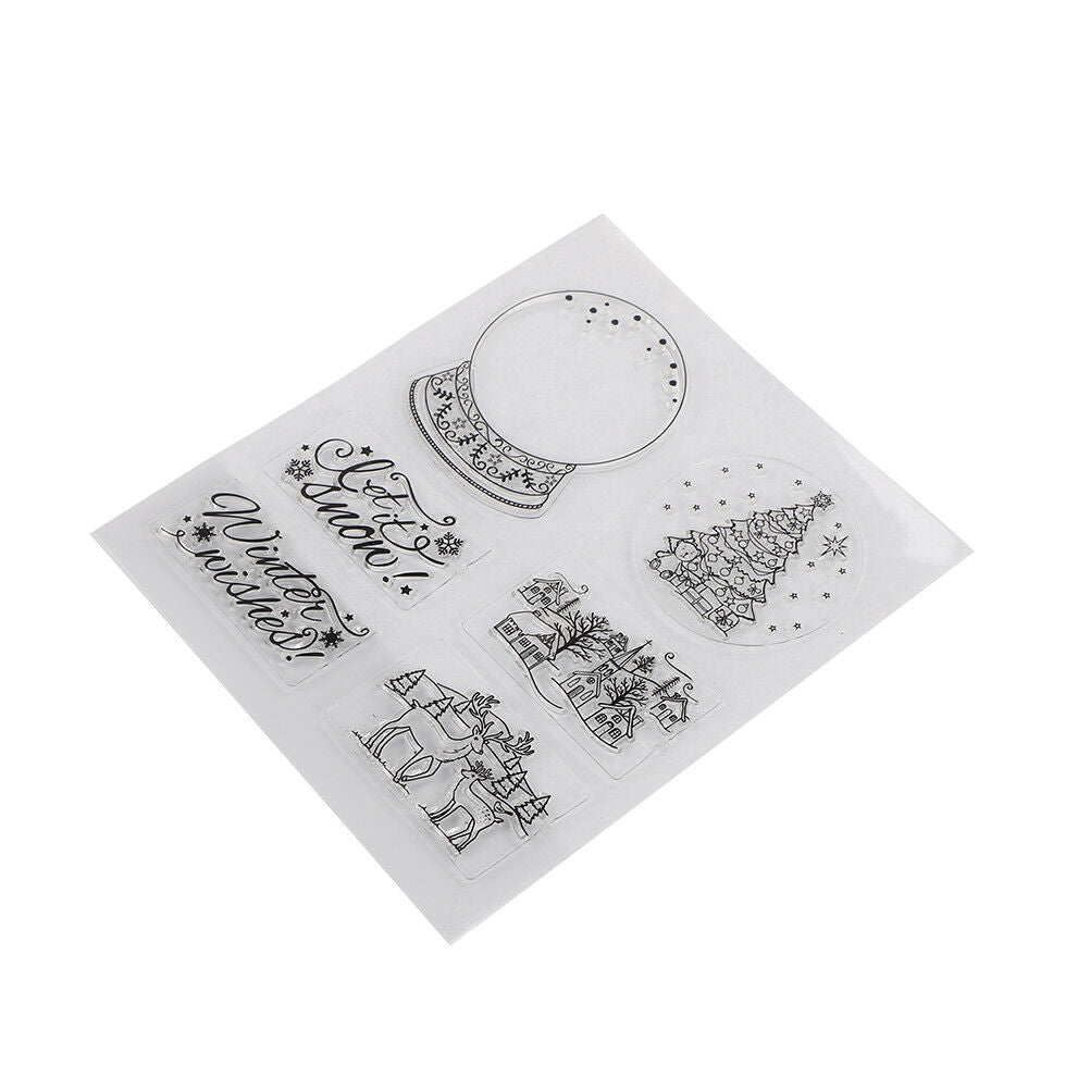 Christmas Crystal ball transparent Silicone Clear Stamp Scrapbook Album De.l8