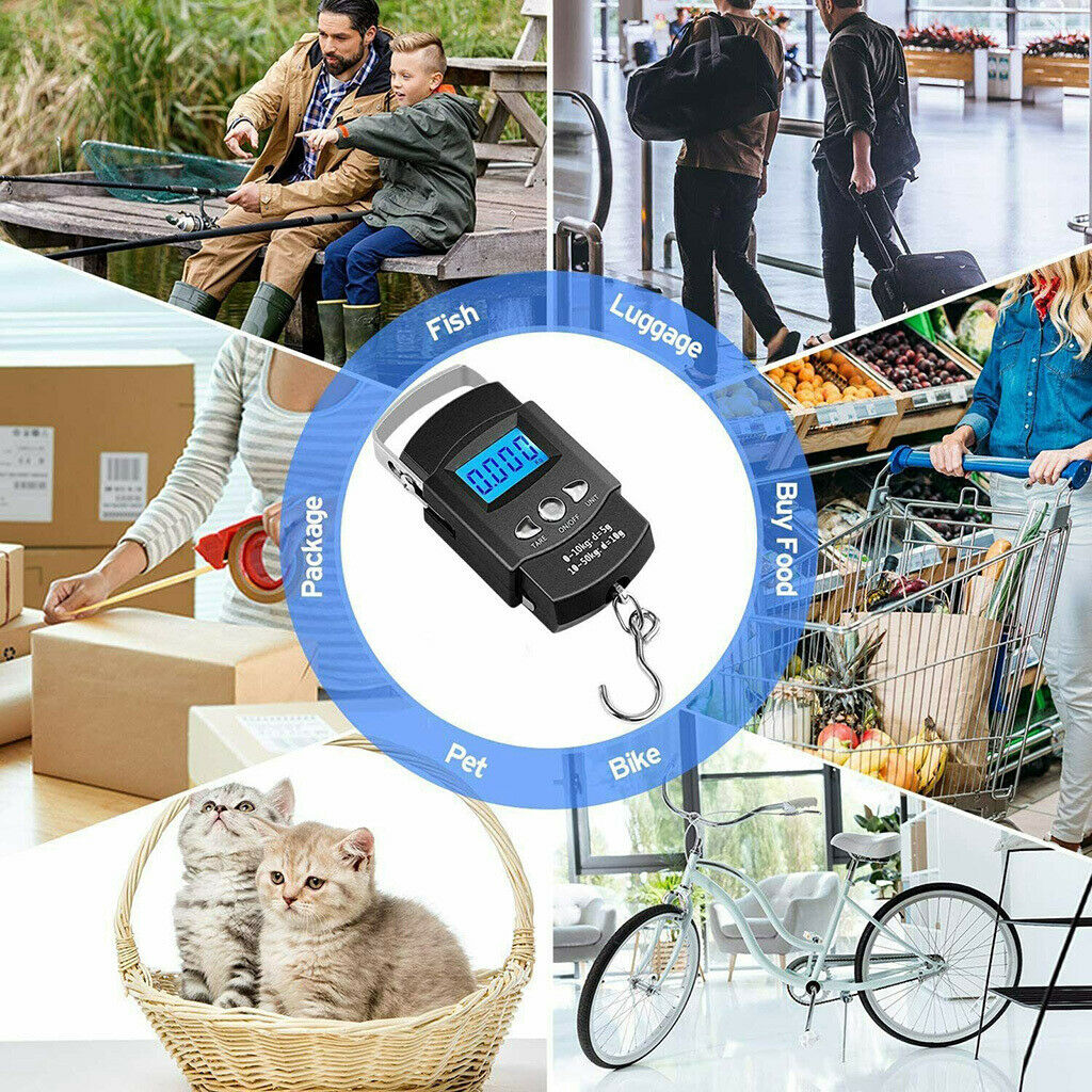 Digital Fishing Scale Portable Hanging Hook Electronic Fishing Luggage Weigher