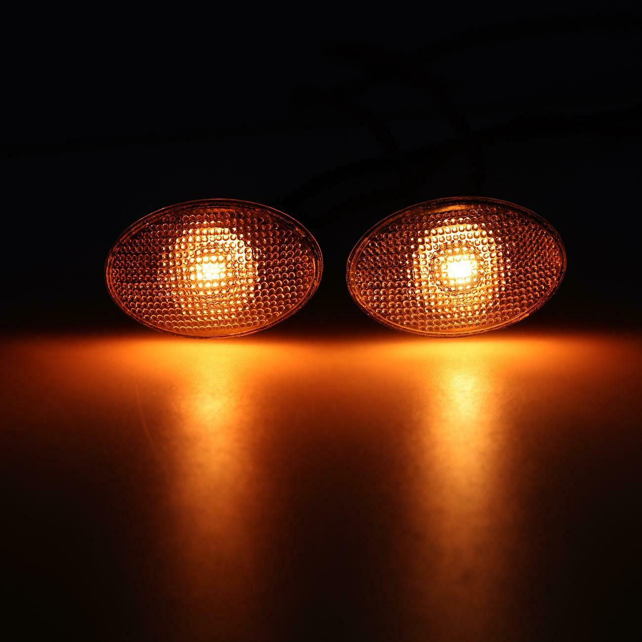 4PCS Side Marker Indicator Light Lens W/Bulbs For Ford Transit MK6 MK7 2000-2013
