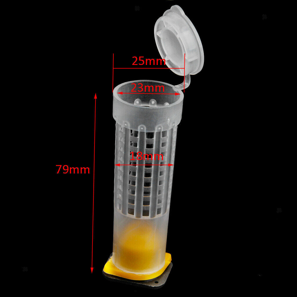 10x Beekeeping Queen Bee Hair Roller Cages +Cell Cup Holder and Cell Fixture