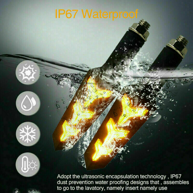 4 x Motorcycle LED Turn Signals Blinker Light For Kawasaki Ninja 250R Z300 Z250