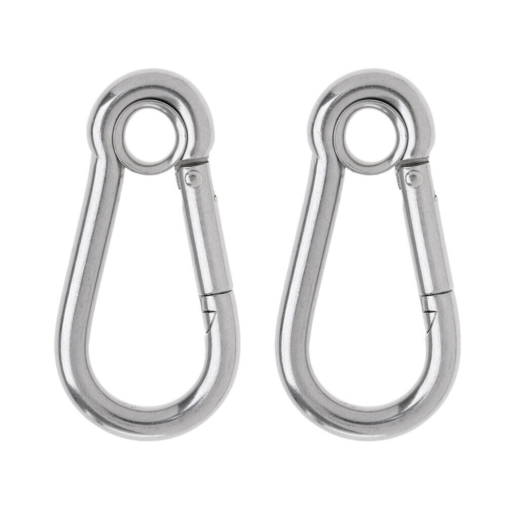 2pcs Heavy Duty Stainless Steel Carabiners Clips Hooks for Hammocks, Camping,