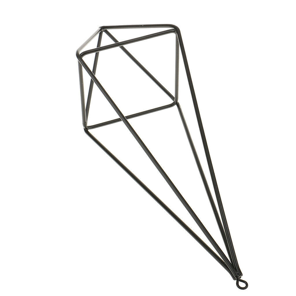 Metal 26cm Hanging Tillandsia Air Plant Rack Holder Garden Flower Pot Black