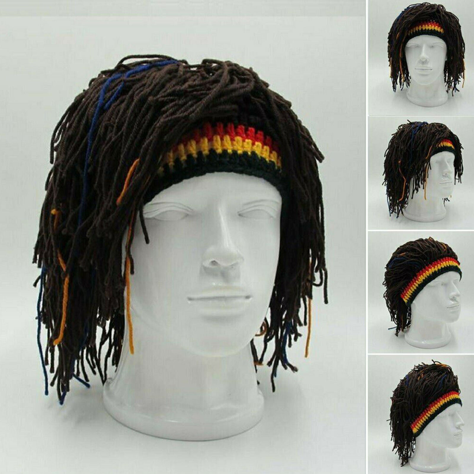 Wig Beanie Hat Jamaica Rasta Handmade Cap Reggae Hats Dreadlocks Beret New