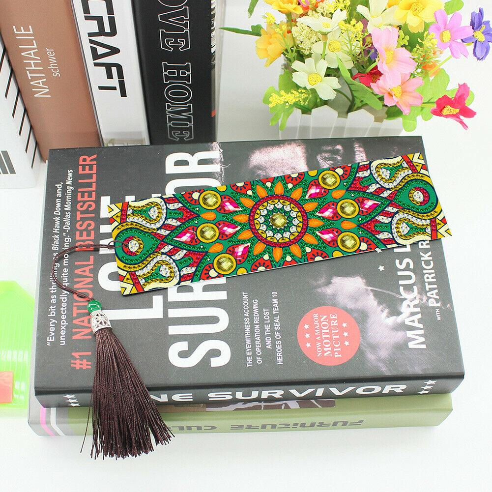 2pcs Diamond Painting Leather Tassel Mandala Bookmarks DIY â€‹Special Shaped @