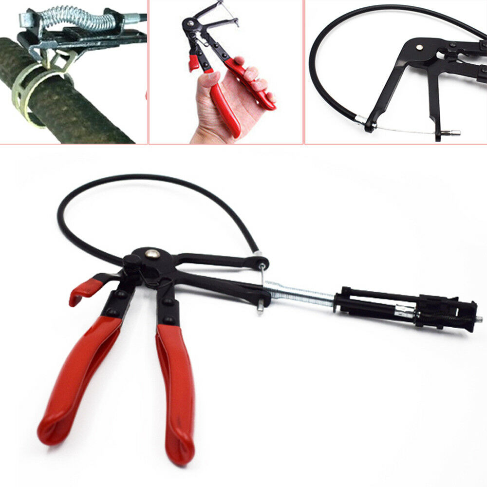 Flexible Wire Long Reach Hose Clamp Plier Fuel Oil Water Pipe Repair Tool Steel