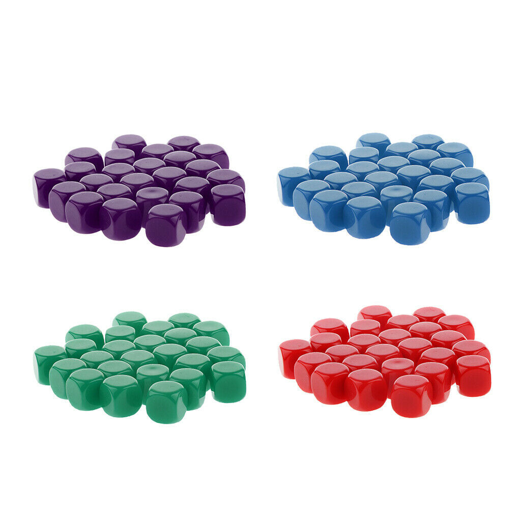 100x Blank D6 Six-sided Dices Cubes for Dragons D&D TRPG Party Game Supplies