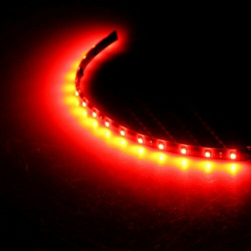 8x Red 15LED 30CM Car Grill Flexible Waterproof Light Strips Interior Decor Lamp
