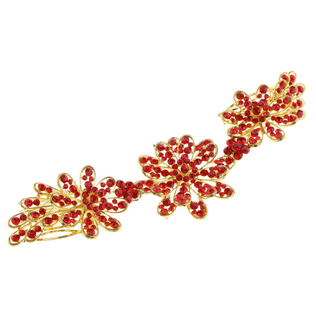 Wedding Bridal Bridesmaid Flower Headpieces with Comb Rhinestone Jewelry