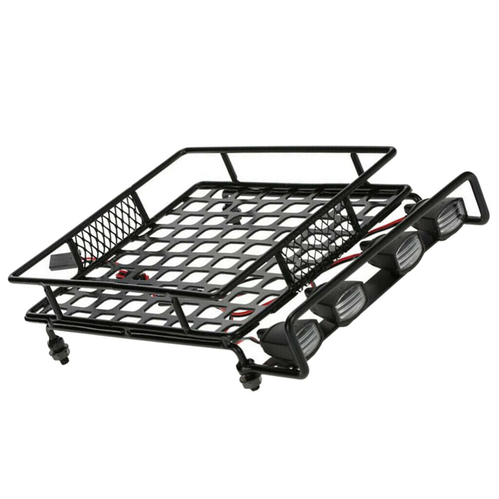 RC Crawler Climbing Truck Roof Rack Luggage Carrier with LED Light for RC4WD