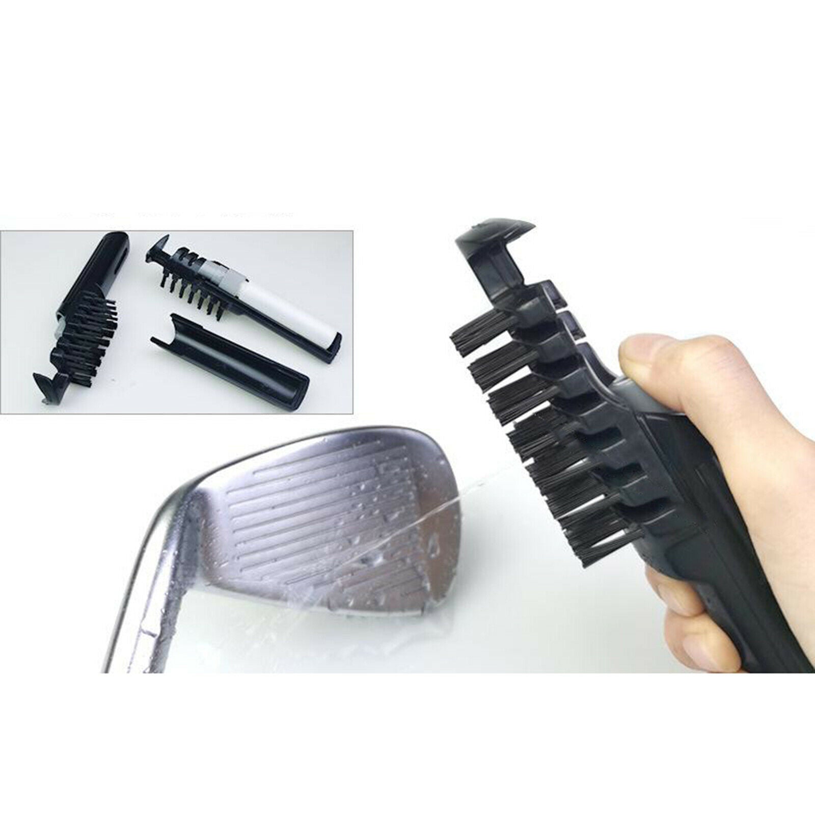 Golf Club Clean Brush Wet Groove Sharpener Cleaner Irons Ball Water Cleaning