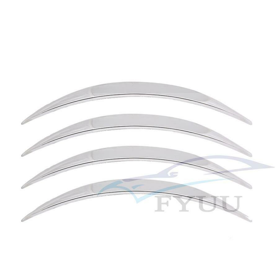 4pcs Chrome Car Wheel Eyebrow Arch Protector Trim Lips Fender Flares Universal