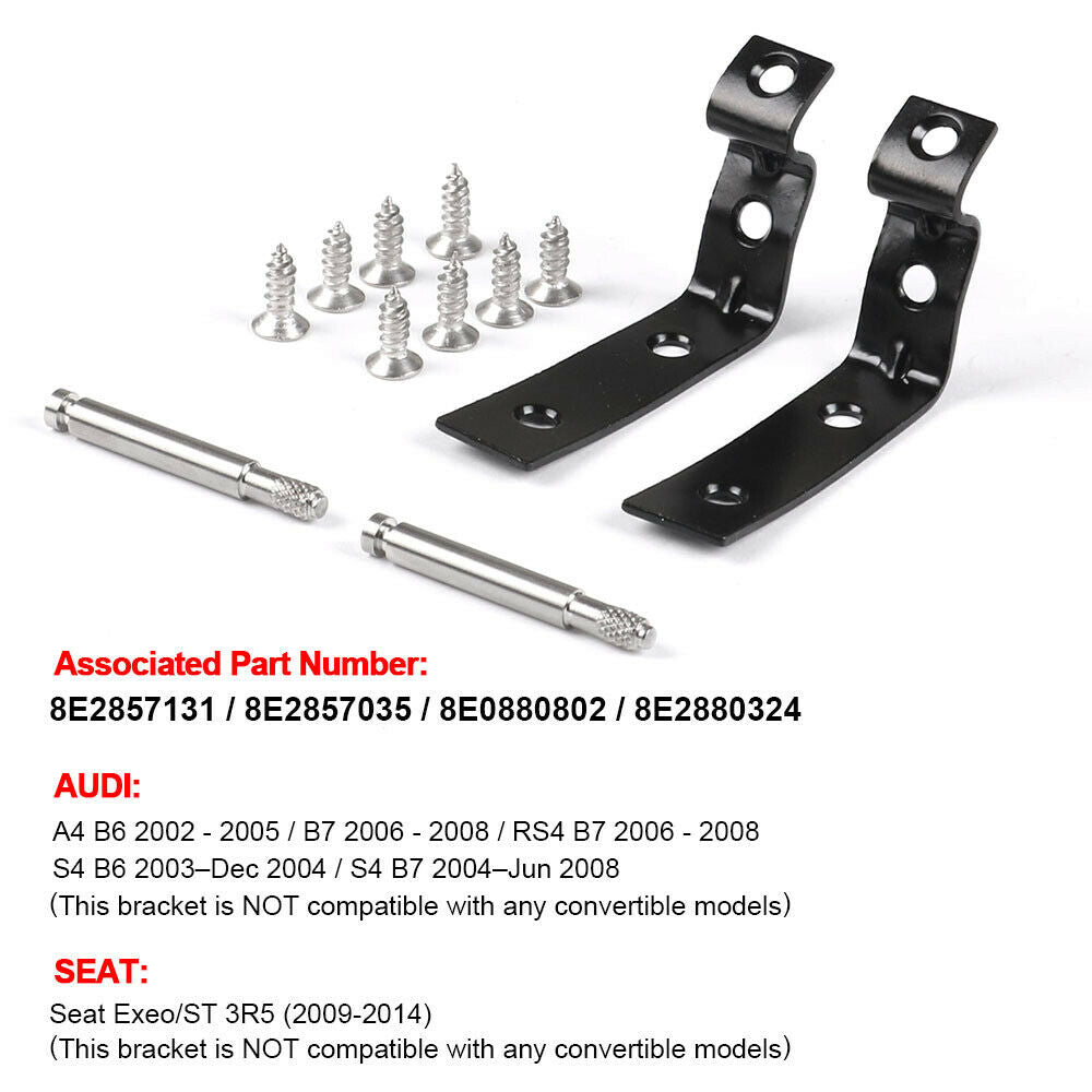 Snapped  Repair Fix Kit Brackets For Audi A4 S4 RS4 B6 B7 8E Glove Box Lid Hinge