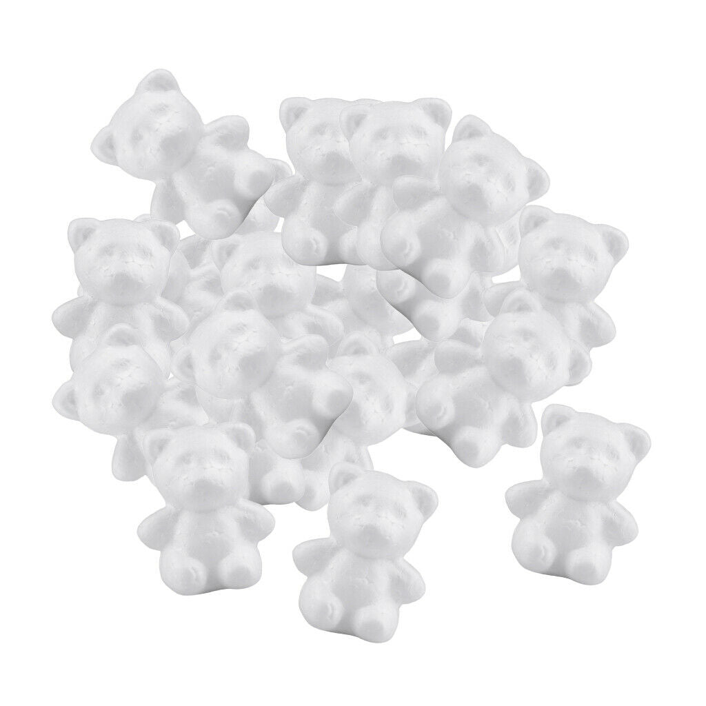 20Pcs Polystyrene Foam Board, Bear Polystyrene Foam Block, Smooth Craft Bricks