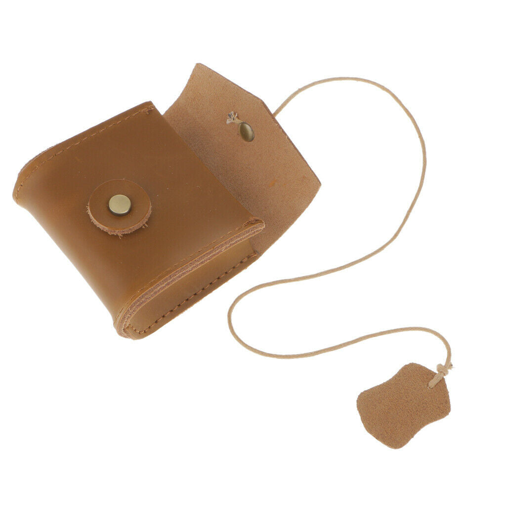 Leather Earphone Case Headphones Storage Bag Charger Data Cable  Light Brown