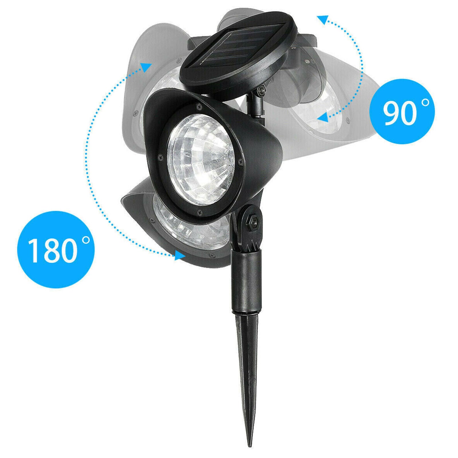 2pcs Solar 4 LED Spot Light Outdoor Garden Yard Landscape Flood Lamp Waterproof