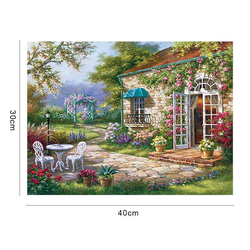5D DIY Full Drill Diamond Garden Painting Cross Stitch Kits Art Wall Decor HN US