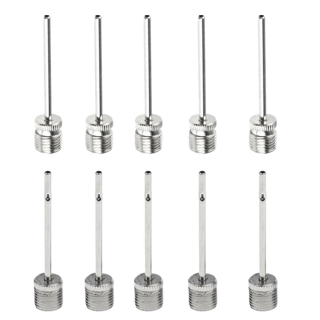 10 Pieces Sports Ball Inflating Air Pump Needle Valve Adapter Pins Soccer