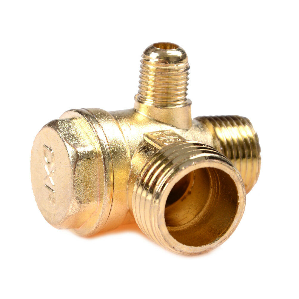 Air Compressor 3-Port Brass Male Threaded Check Valve Connector Tool  O WF