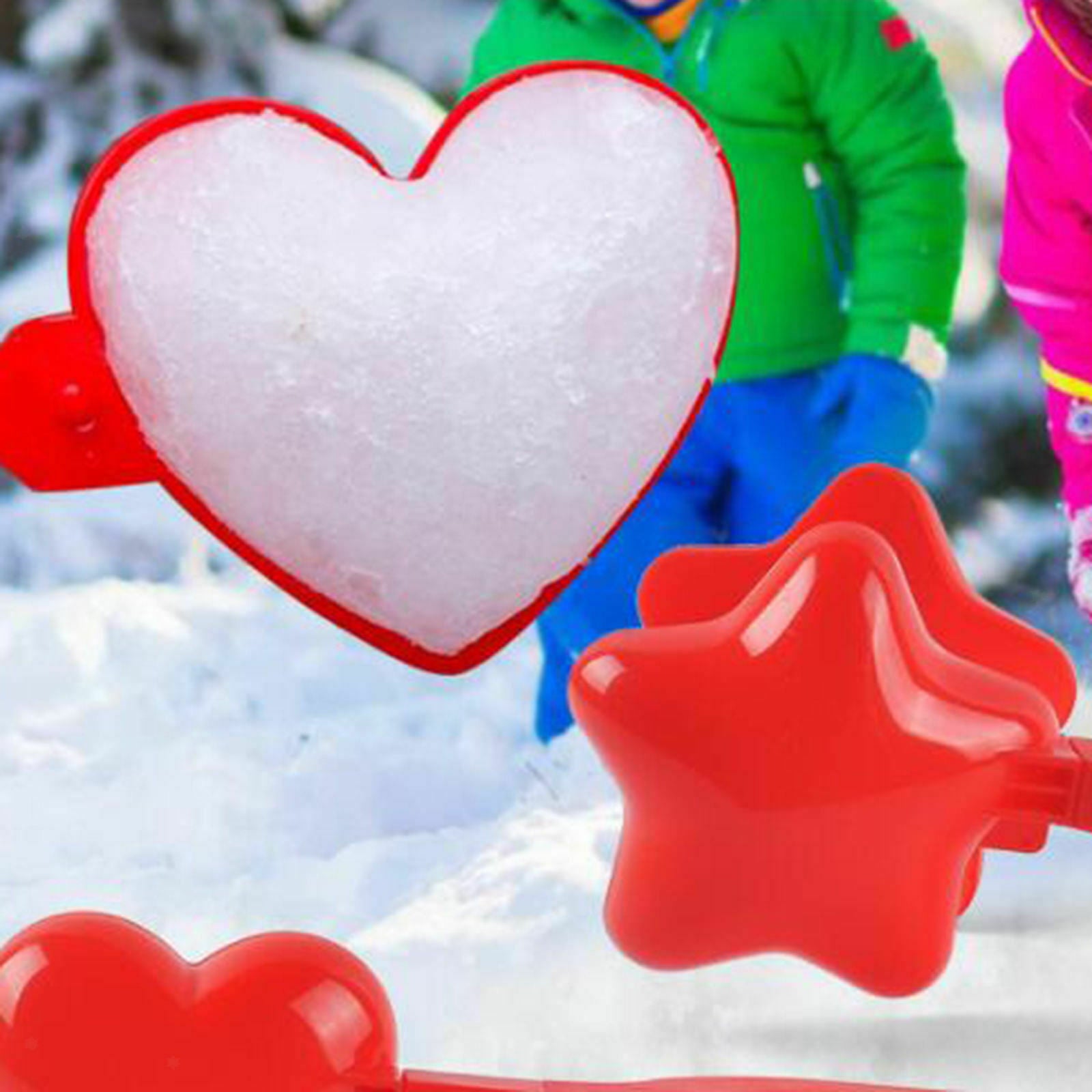 Heart Shaped Snowbal Maker Clips Clamps Sand Clay Mold Games Tool Kid Gift