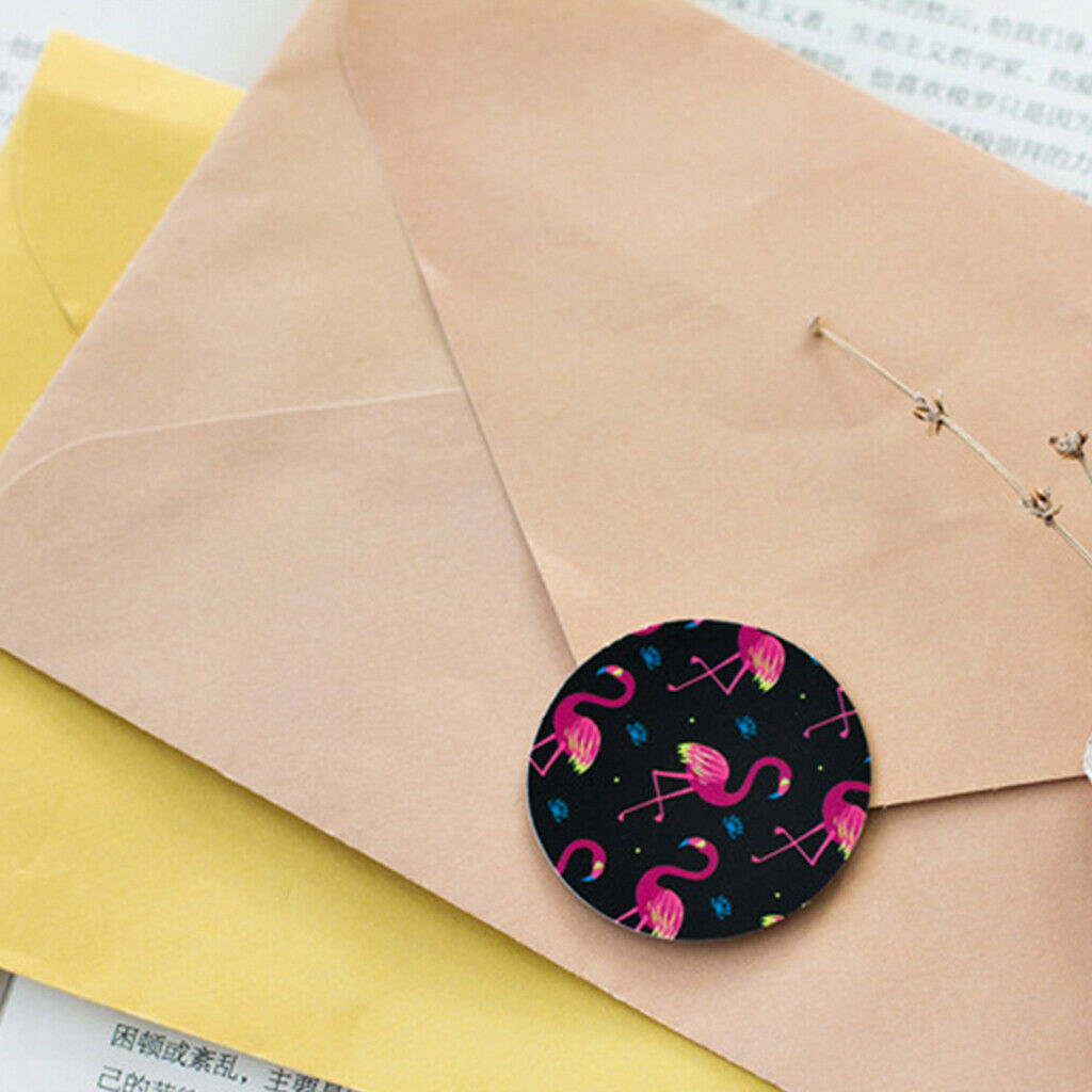 2 Pcs Flamingo Stickers Pad Adhesive Paper DIY Decoration 40mm Random Color