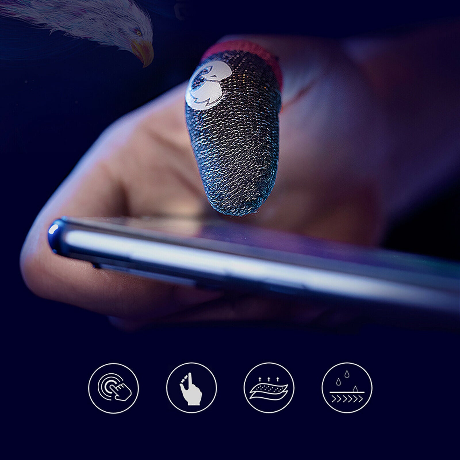 Fit for Mobile Game Non-Slip Gaming Finger Gloves Sweat-proof Finger Cover Part
