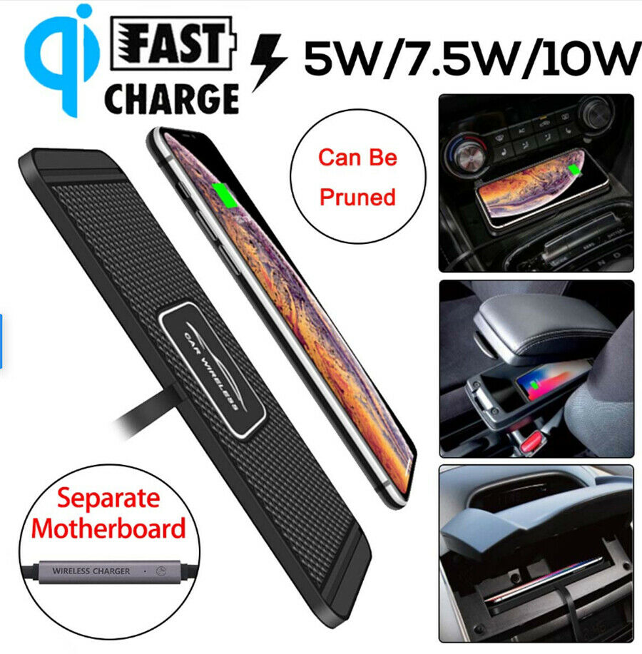 Black Car Silicone Wireless Charger Pad Fast Charging Dock Station Non-slip Mat